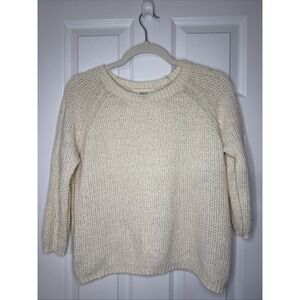 Forever 21 Cream Cropped Knit Sweater